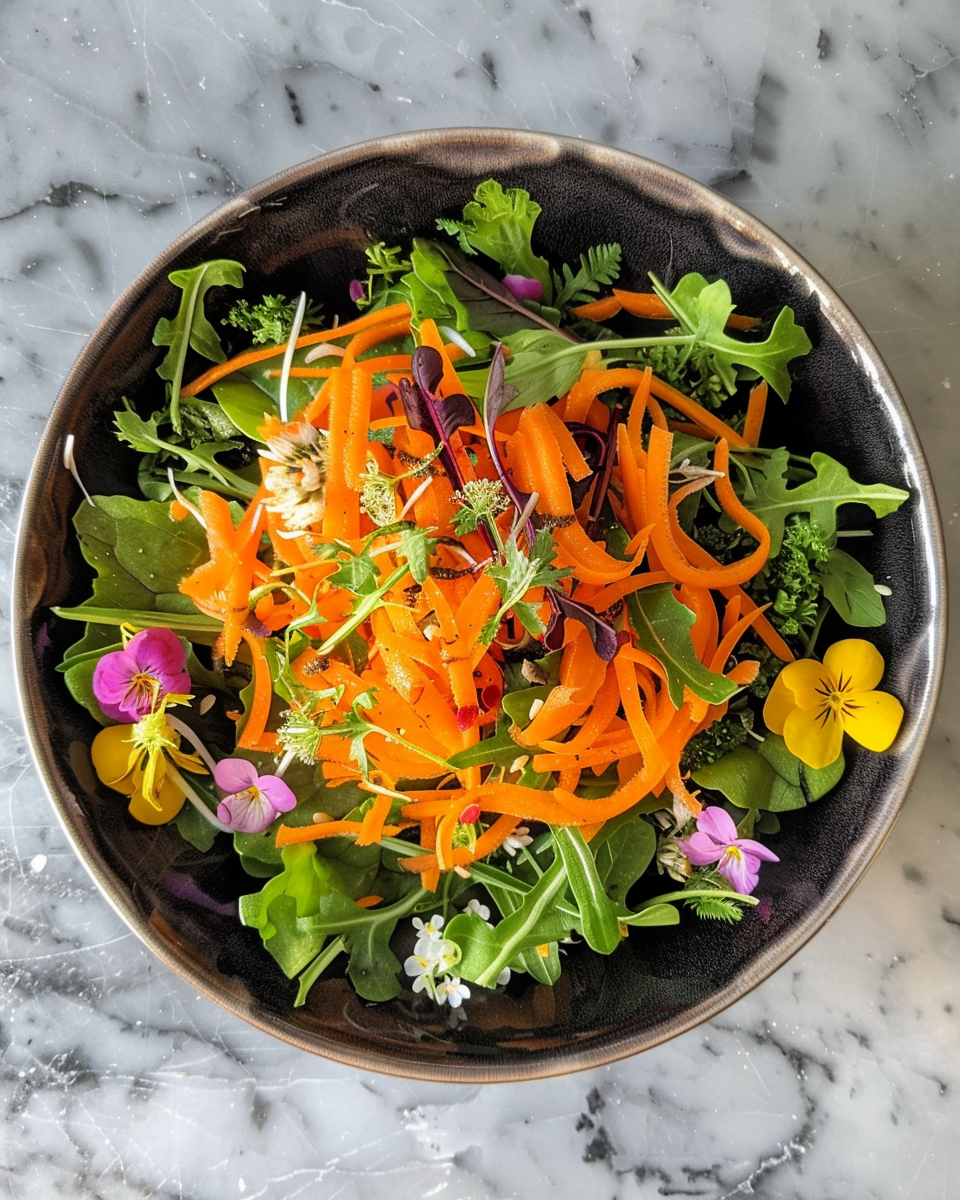 Mixing ingredients of orange blossom carrot salad in bowl before pressure cooking