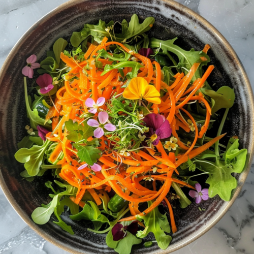 Orange Blossom Carrot Salad taken with iphone 15 pro max --iw 2 --ar 4:5 --v 6.0 --raw