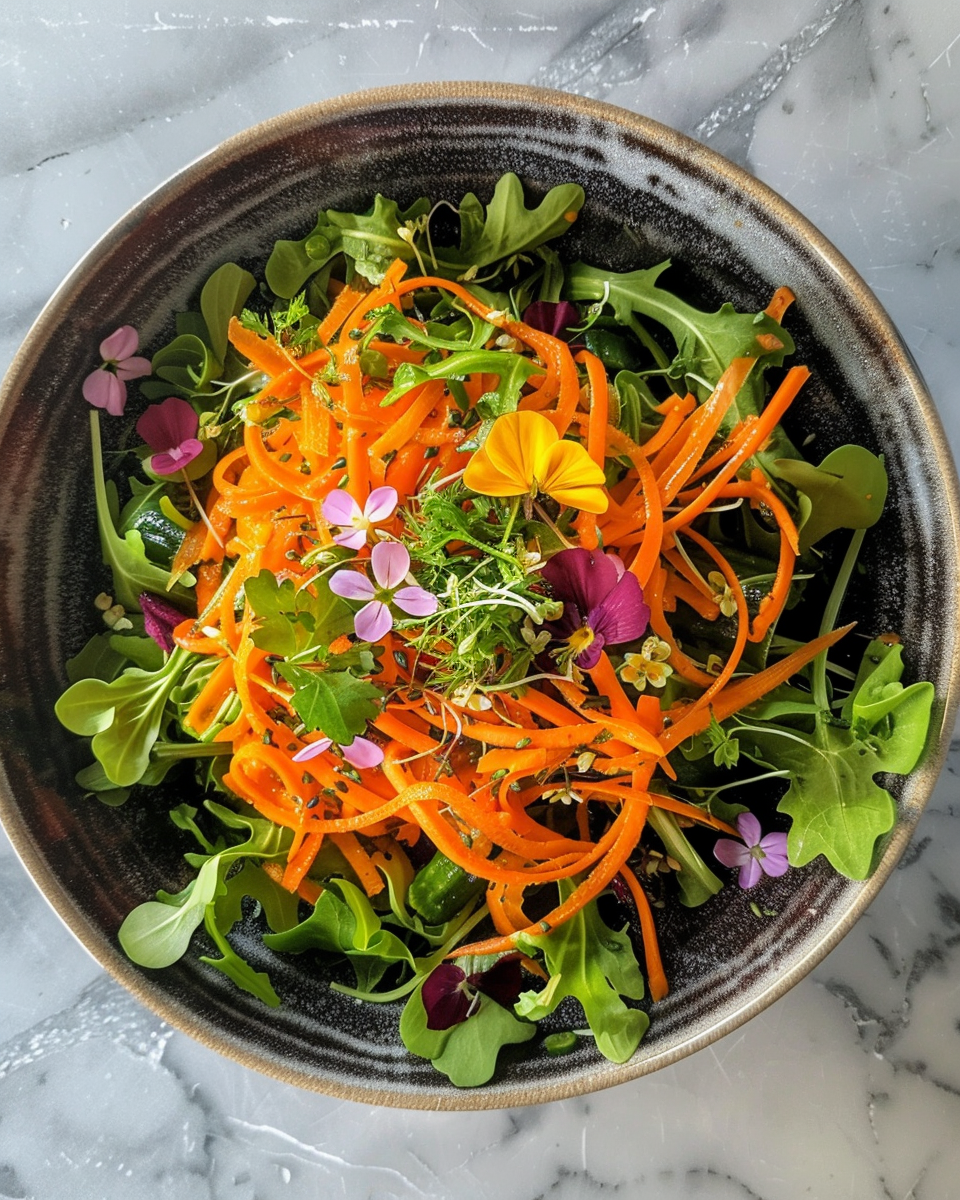 Pressure cooker orange blossom carrot salad fresh and vibrant in bowl