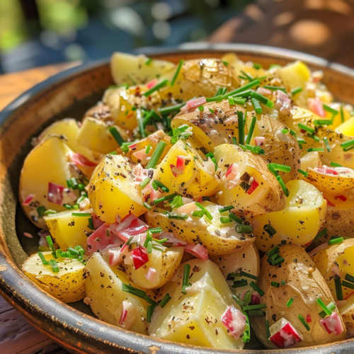 Pitmaster Potato Salad taken with iphone 15 pro max --iw 2 --ar 4:5 --v 6.0 --raw