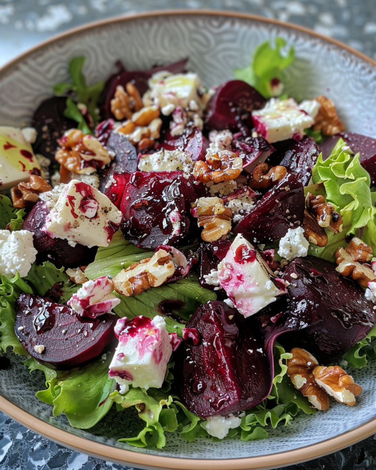 Roasted Beetroot Candied Walnut & Goats Cheese Salad taken with iphone 15 pro max --iw 2 --ar 4:5 --v 6.0 --raw