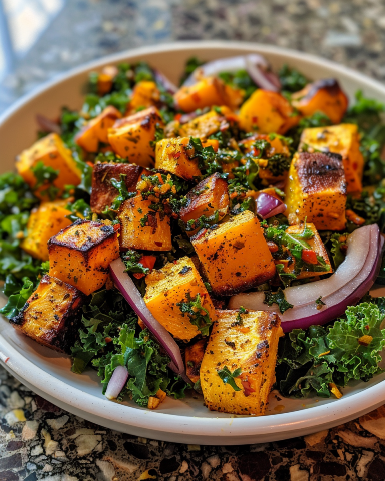 Roasted Squash And Kale Salad taken with iphone 15 pro max --iw 2 --ar 4:5 --v 6.0 --raw