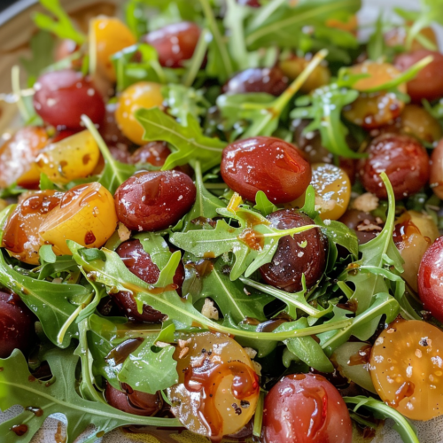 Salad Roasted Grape And Arugula taken with iphone 15 pro max --iw 2 --ar 4:5 --v 6.0 --raw