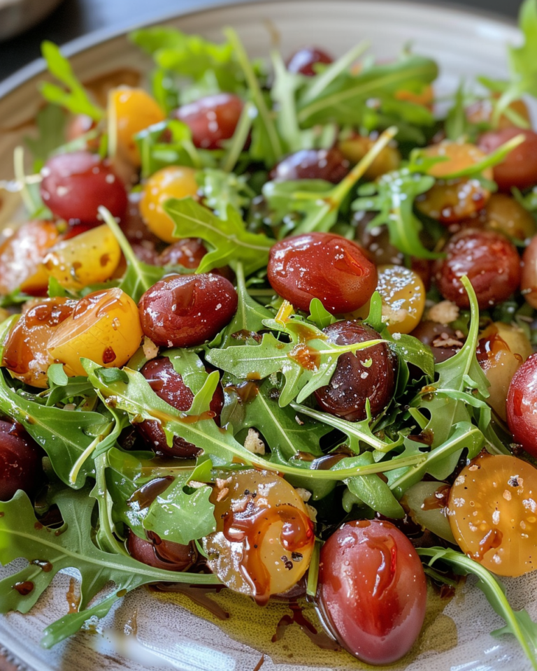 Salad Roasted Grape And Arugula taken with iphone 15 pro max --iw 2 --ar 4:5 --v 6.0 --raw