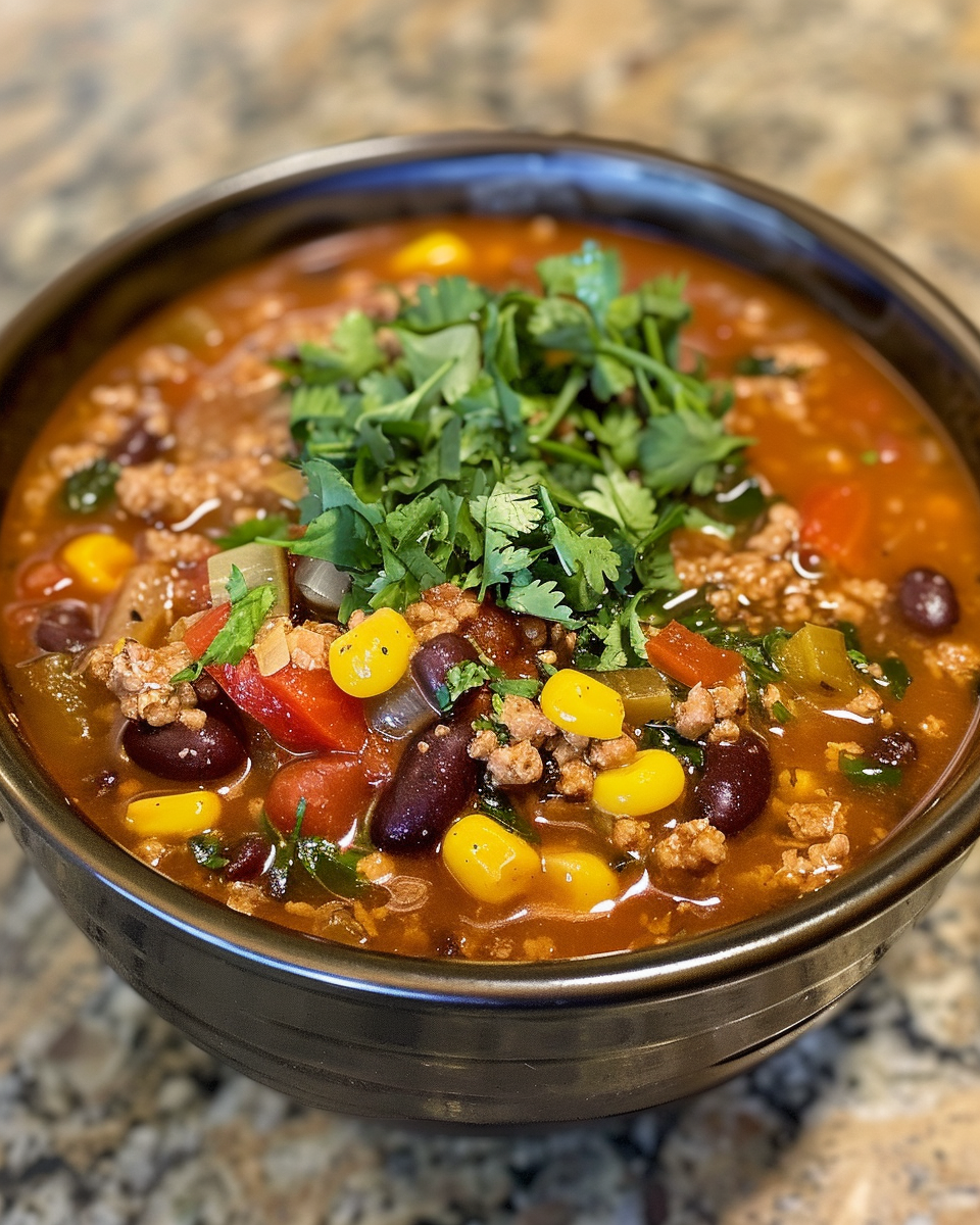 Ingredients arrayed for Tex-Mex chicken soup with white onion, green chiles, and canned tomatoes