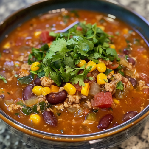 Tex-Mex Slow Cooker Soup taken with iphone 15 pro max --iw 2 --ar 4:5 --v 6.0 --raw