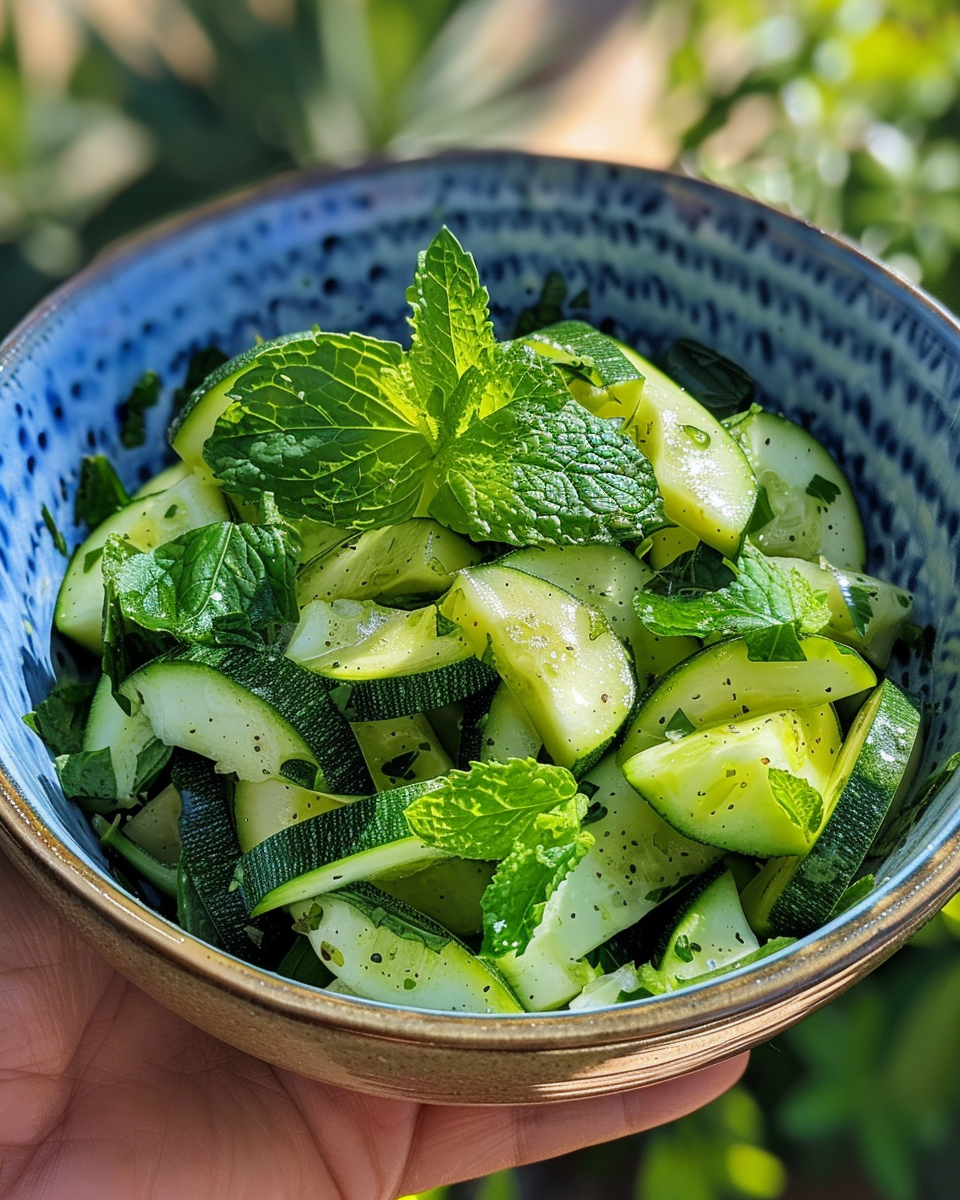 Pressure cooker zucchini salad with lemon-mint dressing fresh and vibrant